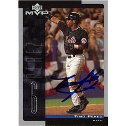 586816 Timo Perez Autographed Baseball Card - New York Mets 2001 Upper Deck MVP - No.262