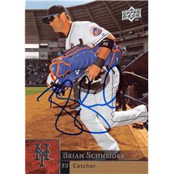 586827 Brian Schneider Autographed Baseball Card - New York Mets 2009 Upper Deck - No.254