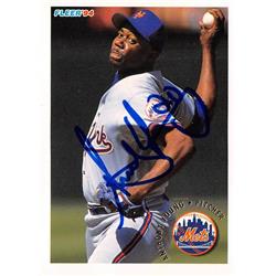 586949 Anthony Young Autographed Baseball Card - New York Mets 1994 Fleer - No.580