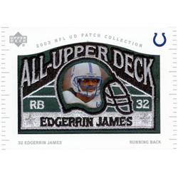 587542 Edgerrin James Commemorative Patch Football Card - Indianapolis Colts 2003 All Upper Deck - No.UD1