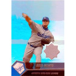 587636 Eric Gagne Player Worn Jersey Patch Baseball Card - Los Angeles Dodgers 2004 Topps Refractor - No.EG