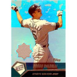 587650 Rocco Baldelli Player Worn Jersey Patch Baseball Card - Tampa Bay Rays 2004 Topps Refractor - No.RB