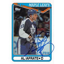 Al Iafrate autographed Hockey Card (Toronto Maple Leafs) 1990 Topps #91 - Hockey Slabbed Autographed Cards