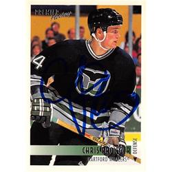 Chris Pronger autographed Hockey Card (Hartford Whalers) 1994 Topps Premier #484 - Hockey Slabbed Autographed Cards