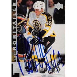 Randy Robitaille Autographed Hockey Card - Boston Bruins, SC 1997 Upper Deck - No.182