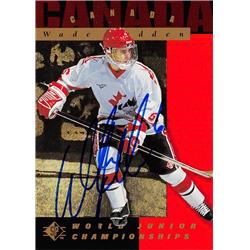 620669 Wade Redden Autographed Hockey Card - Team Canada, SC 1995 Upper Deck World Junior Championships - No.139