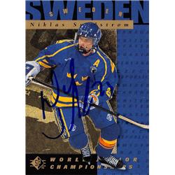 620706 Niklas Sundstrom Autographed Hockey Card  Sweden SC 1995 Upper Deck World Junior Championships  No168