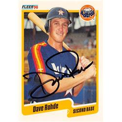 621588 Dave Rohde Autographed Baseball Card - Houston Astros 1990 Fleer Update - No.U17