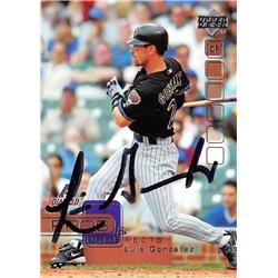 621629 Luis Gonzalez Autographed Baseball Card - Arizona Diamondbacks 2005 Upper Deck Pros & Prospects - No.19