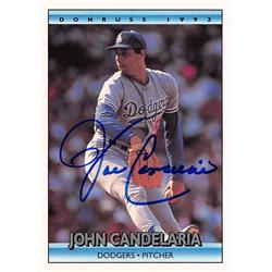 621723 John Candelaria Autographed Baseball Card - Los Angeles Dodgers 1992 Donruss - No.125