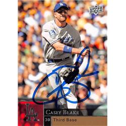621737 Casey Blake Autographed Baseball Card - Los Angeles Dodgers 2009 Upper Deck - No.706