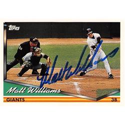 621763 Matt Williams Autographed Baseball Card - San Francisco Giants 1994 Topps - No.550