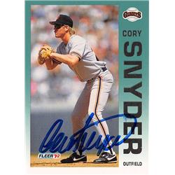 621778 Cory Snyder Autographed Baseball Card - San Francisco Giants 1992 Fleer - No.U130