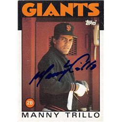 621811 Manny Trillo Autographed Baseball Card - San Francisco Giants 1986 Topps - No.655