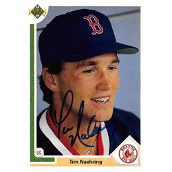 621856 Tim Naehring Autographed Baseball Card - Boston Red Sox 1991 Upper Deck - No.527