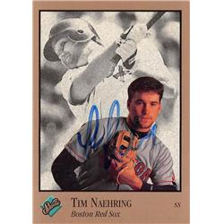 621862 Tim Naehring Autographed Baseball Card - Boston Red Sox 1992 Studio - No.134