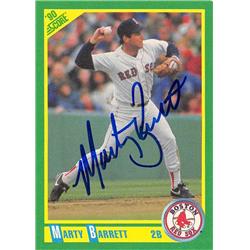 621873 Marty Barrett Autographed Baseball Card - Boston Red Sox 1990 Score - No.15