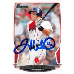 621879 Will Middlebrooks Autographed Baseball Card - Boston Red Sox 2013 Bowman - No.19