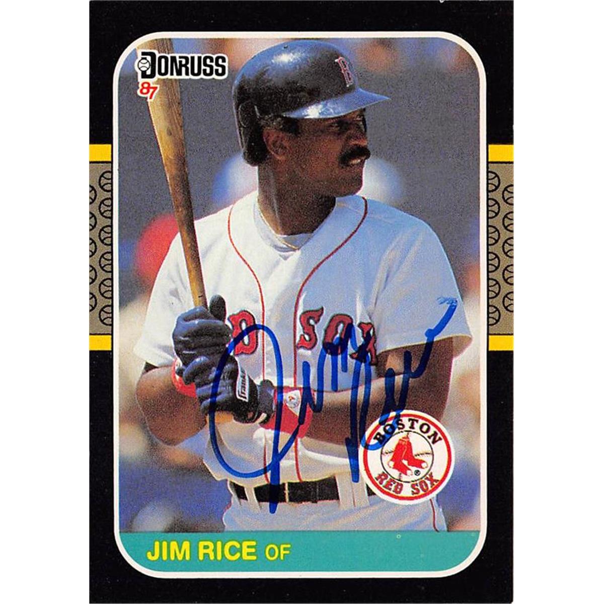 621887 Jim Rice Autographed Baseball Card - Boston Red Sox 1987 Donruss - No.92