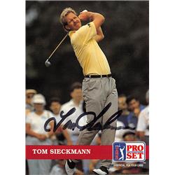 622264 Tom Sieckmann Autographed Golf Card - Oklahoma State Cowboys, SC 1992 Pro Set - No.40