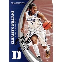 622355 Elizabeth Williams Autographed Basketball Card - Duke Blue Devils 2015 Panini Team Collection - No.25