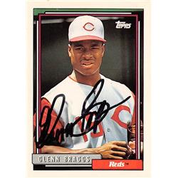 626735 Glenn Braggs Autographed Baseball Card - Cincinnati Reds 1992 Topps - No.197