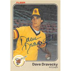 626742 Dave Dravecky Autographed Baseball Card - San Diego Padres 1983 Fleer - No.356