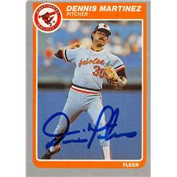 626756 Dennis Martinez Autographed Baseball Card - Baltimore Orioles 1985 Fleer - No.181