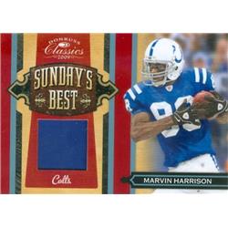 627236 Marvin Harrison Player Worn Jersey Patch Football Card - Indianapolis Colts 2009 Donruss Classics Sundays Best - No.28 LE 21-50 -  Autograph Warehouse
