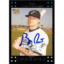 637369 Brett Carroll Autographed Baseball Card - Florida Marlins FT 2007 Topps Rookie - No.UH191