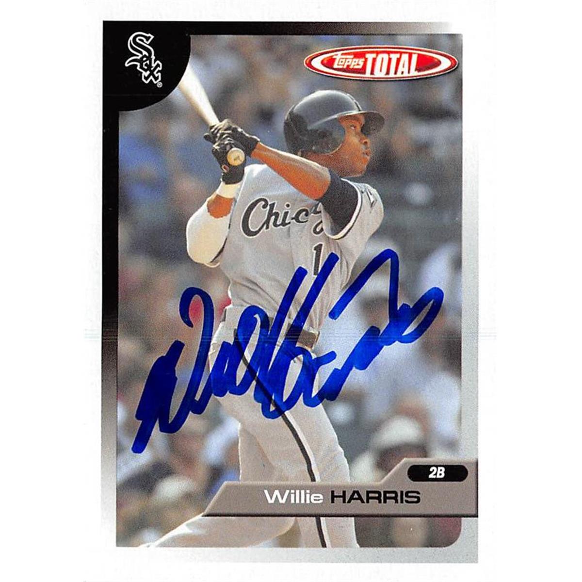 Willie Harris Autographed Baseball Card - Chicago White Sox 2005 Topps Total - No.311
