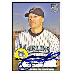 637559 Matt Lindstrom Autographed Baseball Card - Florida Marlins 2007 Topps 52 Rookie - No.34