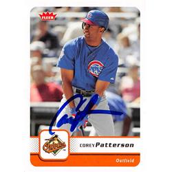 637575 Corey Patterson Autographed Baseball Card - Chicago Cubs 2006 Fleer - No.98