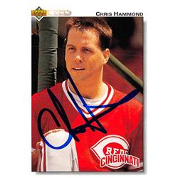 637592 Chris Hammond Autographed Baseball Card - Cincinnati Reds 1992 Upper Deck - No.105
