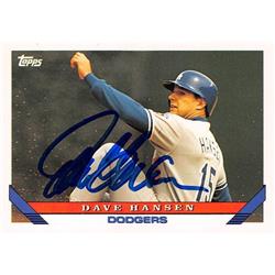 637601 Dave Hansen Autographed Baseball Card - Los Angeles Dodgers 1993 Topps - No.469