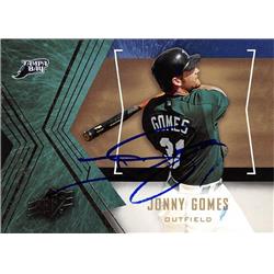 637709 Jonny Gomes Autographed Baseball Card - Tampa Bay Rays 2005 Upper Deck - No.65