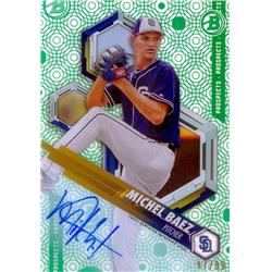 637946 Michel Baez Autographed Baseball Card - San Diego Padres 2018 Bowman Prospects Certified - No.MB LE 97-99