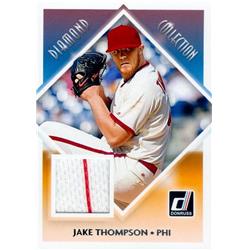 583178 Jake Thompson Player Worn Jersey Patch Baseball Card - Philadelphia Phillies, 67 2018 Donruss Diamond Collection - No.DCJT