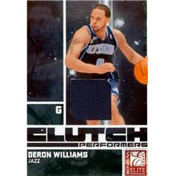 Deron Williams Player Worn Jersey Patch Basketball Card - Utah Jazz 2009 Donruss Elite Clutch Performers - No.8 LE 299-299