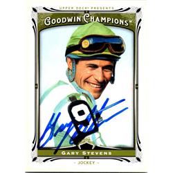 654413 Gary Stevens Autographed Card - Horse Racing, Jockey, SC 2013 Upper Deck Goodwin Champions - No.120