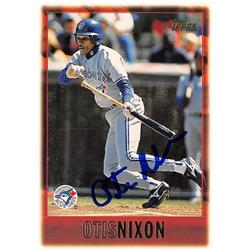 622738 Otis Nixon Autographed Baseball Card - Toronto Blue Jays 1997 Topps - No.170