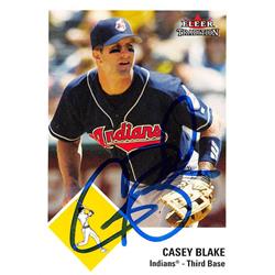 622820 Casey Blake Autographed Baseball Card - Cleveland Indians 2003 Fleer Tradition - No.U37