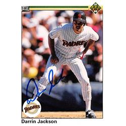 622871 Darrin Jackson Autographed Baseball Card - San Diego Padres 1990 Upper Deck - No.414