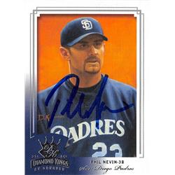 622885 Phil Nevin Autographed Baseball Card - San Diego Padres 2003 Donruss Diamond Kings Crowning Moment - No.136