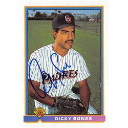 622895 Ricky Bones Autographed Baseball Card - San Diego Padres 1991 Bowman - No.643