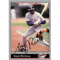 622911 Gary Pettis Autographed Baseball Card - San Diego Padres 1992 Leaf - No.466