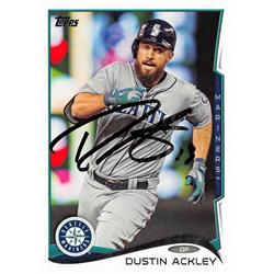 623021 Dustin Ackley Autographed Baseball Card - Seattle Mariners 2014 Topps - No.US328