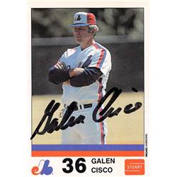 623108 Galen Cisco Autographed Baseball Card - Montreal Expos 1983 Stuart Edition - No.13