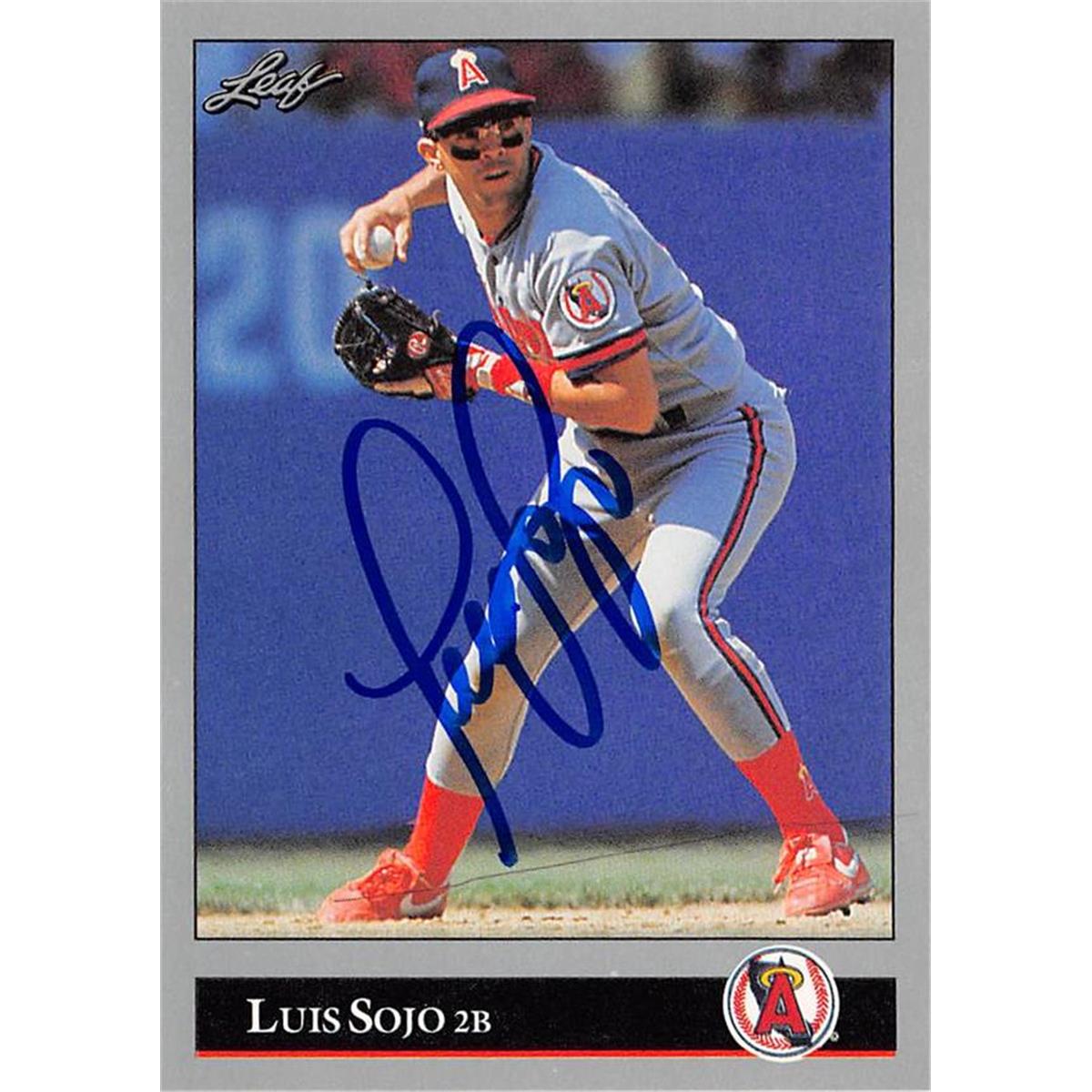 623130 Luis Sojo Autographed Baseball Card - California Angels 1992 Leaf - No.5
