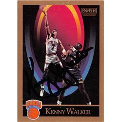623371 Kenny Walker Autographed Basketball Card - New York Knicks, Sky 1990 Skybox - No.195